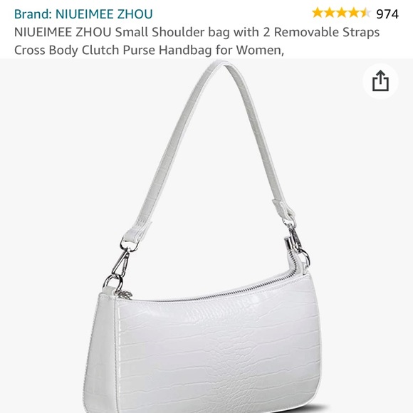 White Small Shoulder bag with 2 Removable Straps - Picture 3 of 4